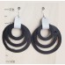Black Circles Leather Earrings