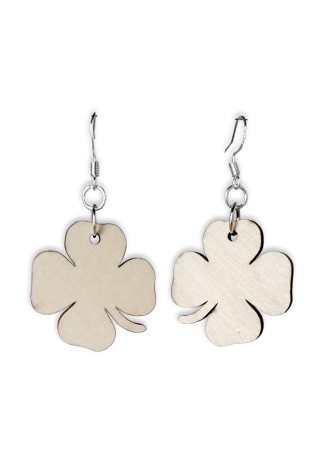 Shamrock Laser-Cut Wooden Earrings