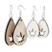 Cannabis Wooden Earring Tear Drop Cut  (Large)