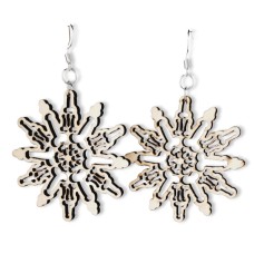 Wooden Snow Flake Penis Earrings