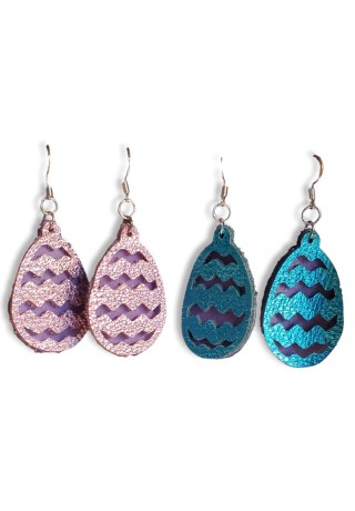 Leather Easter Egg Earrings (Various colors)