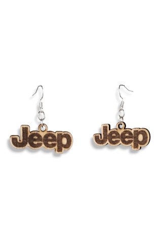 Jeep Letters Laser-Cut Wooden Earrings