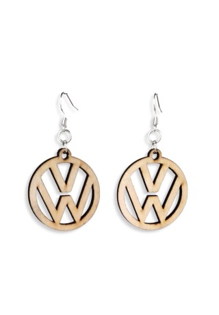 VW Emblem (Cut out) Laser-Cut Wooden Earrings
