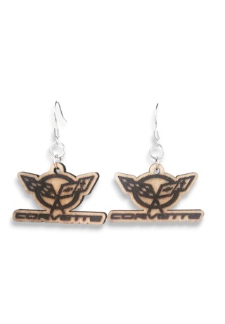 Corvette Laser-Cut Wooden Earrings