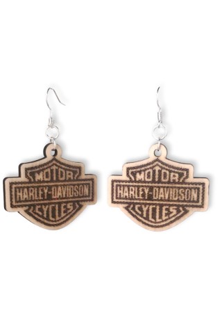 Harley Laser-Cut Wooden Earrings