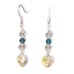 Austrian Crystal Clear Heart with Teal and Clear BiCone Earrings