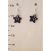 Blue Leather Star with Metal Star Charm Earrings Blue Leather Star with Metal Star Charm Earrings