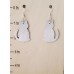White Cat Leather Earrings