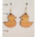 Authentic Yellow Wood Ducks Laser-Cut Wooden Earrings (Large)