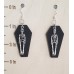 Wooden Coffin and Metal Skeleton Laser-Cut Wooden Earrings