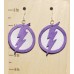 Purple on White Leather Tampa Bay Lightning Earrings Purple on White Leather Tampa Bay Lightning Earrings