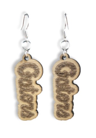 Gators (Letters) Laser-Cut Wooden Earrings