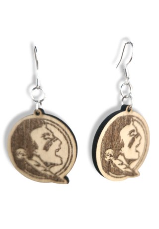 FSU Chief Laser-Cut Wooden Earrings