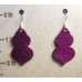 Fuchsia Leather Ornament Earrings