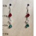 Christmas Red, Green, and Clear Preciosa Crystal Bi-Cone Bead Earrings Christmas Red, Green, and Clear Preciosa Crystal Bi-Cone Bead Earrings