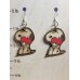 Snoopy Embracing Red Heart Laser-Cut Wooden Earrings 