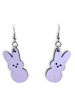 Lavender Peeps Laser-Cut Wooden Earrings