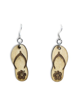 Flip Flop (Style A) Laser-Cut Wooden Earrings
