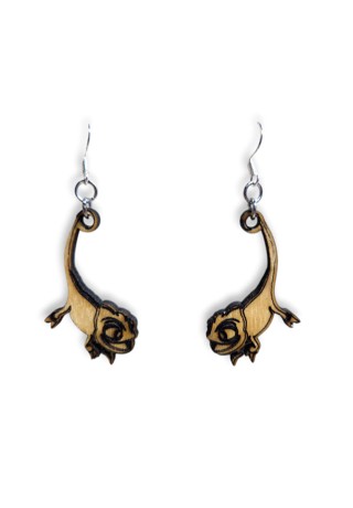 Chameleon (Pascal) Laser-Cut Wooden Earrings