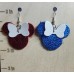 Red & Blue Leather Mouse Ears with White Bows