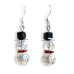 Clear Crystal Snowman with Red Collar Earrings Clear Crystal Snowman with Red Collar Earrings