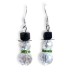Clear Crystal Snowman with Green Collar Earrings