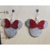 Silver Leather Mouse Ears with Red Leather Bow Silver Leather Mouse Ears with Red Leather Bow