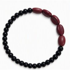 Coffee Bean Bracelet with Black Beads