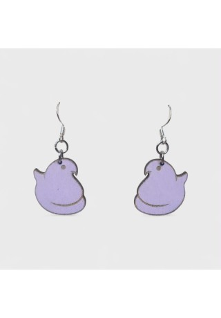 Peep (Small - Purple) Laser-Cut Wooden Earrings
