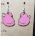 Peep (Large - Pink) Laser-Cut Wooden Earrings