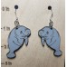 Manatee Laser-Cut Wooden Earrings