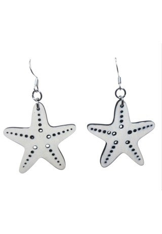Starfish (Edge Cut Design) Laser-Cut Wooden Earrings