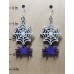 Spider (Purple) and Web Laser-Cut Wooden Earrings