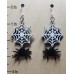 Spider (Black) and Web Laser-Cut Wooden Earrings