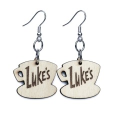 Luke's Coffee Cup Laser-Cut Wooden Earrings