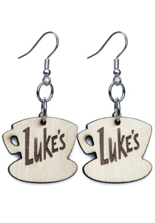 Luke's Coffee Cup Laser-Cut Wooden Earrings
