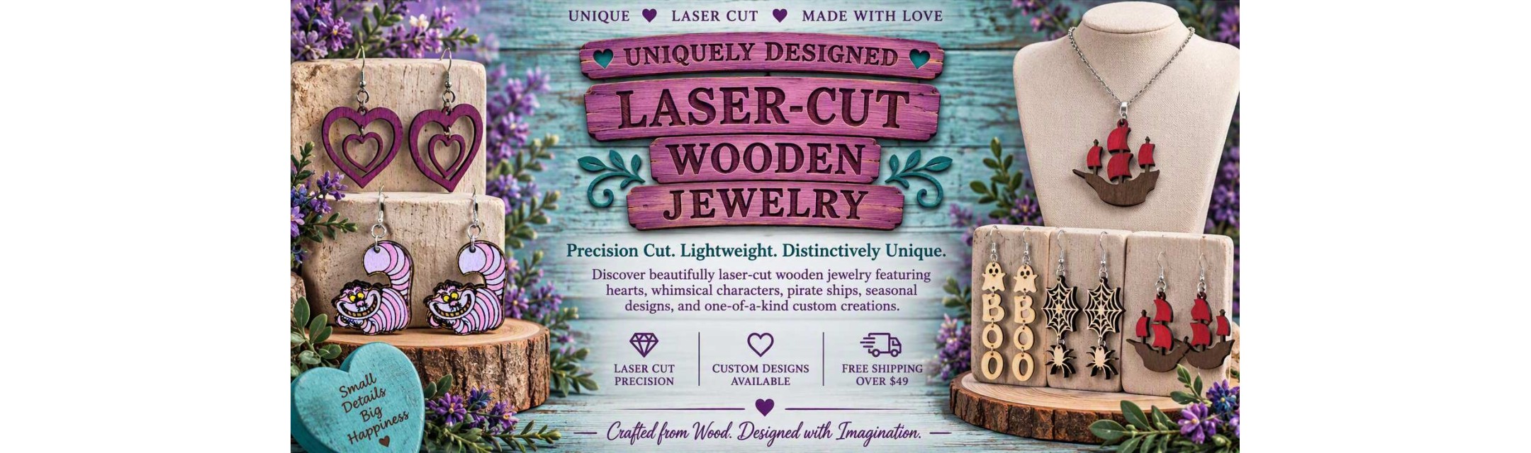 Laser Cut Wooden Jewelry