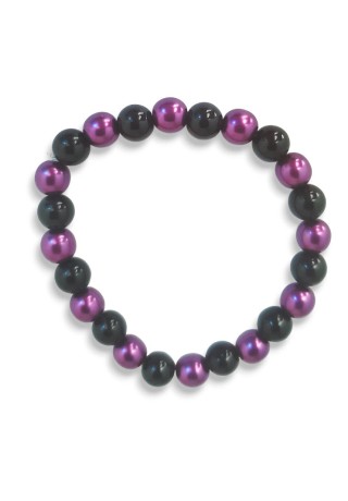 Reflective Purple & Black Bead Bracelet