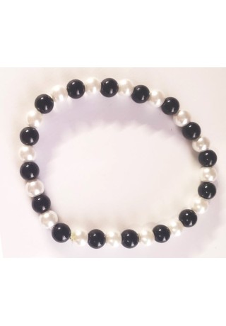 Black and White Bead Bracelet
