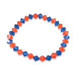 Small Orange and Blue Bi-cone Bead Bracelet