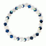 Blue and White Bi-cone Crystal Bead Bracelet