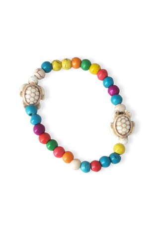 Rainbow Color Beads with Turtle Charms Bracelet Rainbow Color Beads with Turtle Charms Bracelet