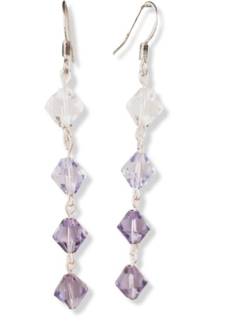 Gradated Purple Austrian Crystal Earrings