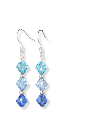 Austrian Crystal Blue and Teal Earrings