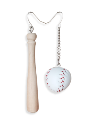 Baseball Bat and Ball Earrings (Short Chain)