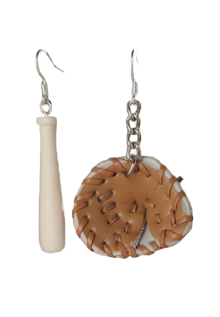 Baseball Bat and Glove Earrings (Short Chain)