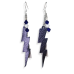 Blue and White Crystal Earrings with Leather Lightning Charms Blue and White Crystal Earrings with Leather Lightning Charms