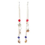 Red, White, and Blue Crystal Beads with Star Charm Earrings