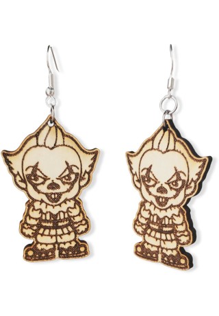 Pennywise from IT Laser-Cut Wooden Earrings