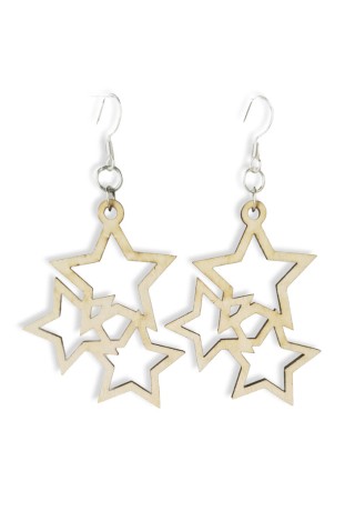 Stars (Large) Laser-Cut Wooden Earrings